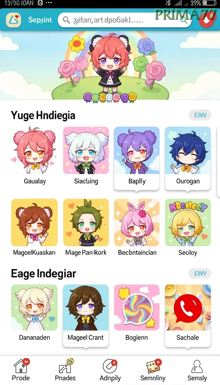 Cuplikan layar menu unduhan prima77 untuk perangkat Android